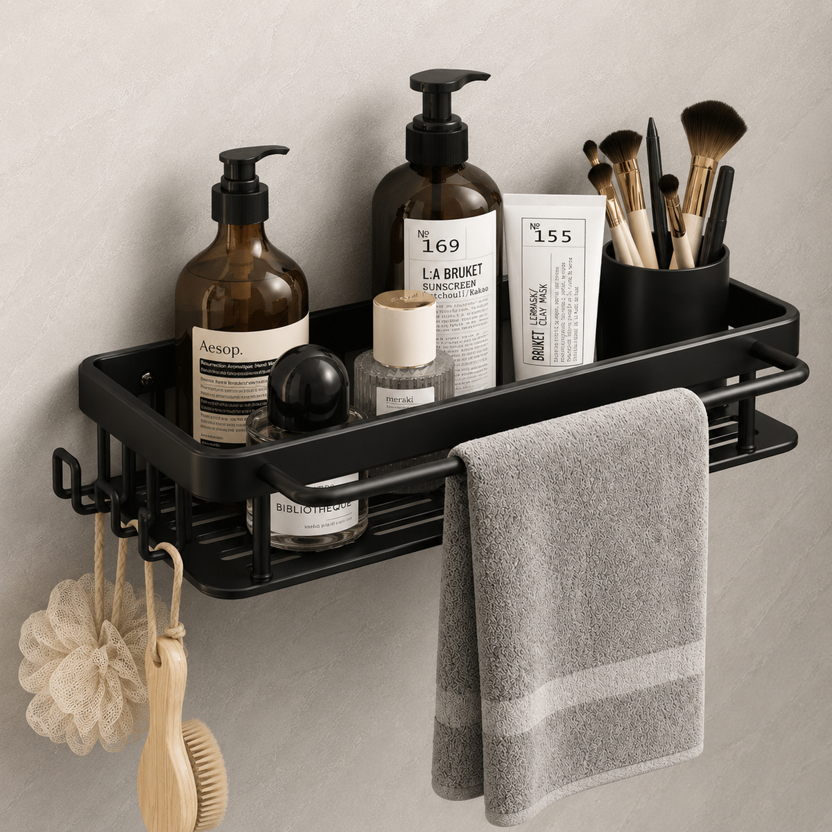 Organizador de Baño de Acero Inoxidable  | Estante de Ducha Adhesivo
